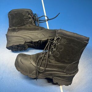Itasca Cedar II 6542845 Men's 7‎ Snow Boot Black Leather Round Toe Ankle Boots